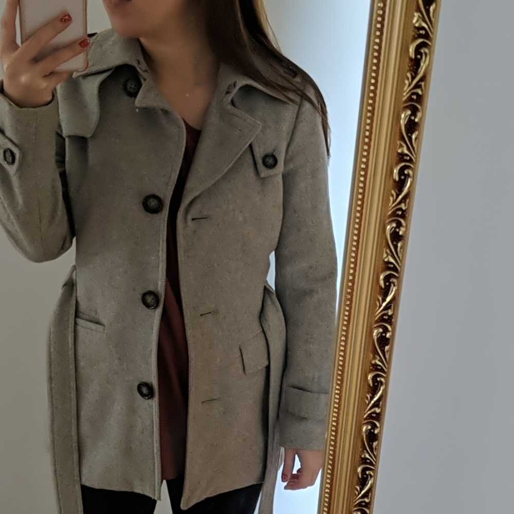 Banana Republic light grey wool coat